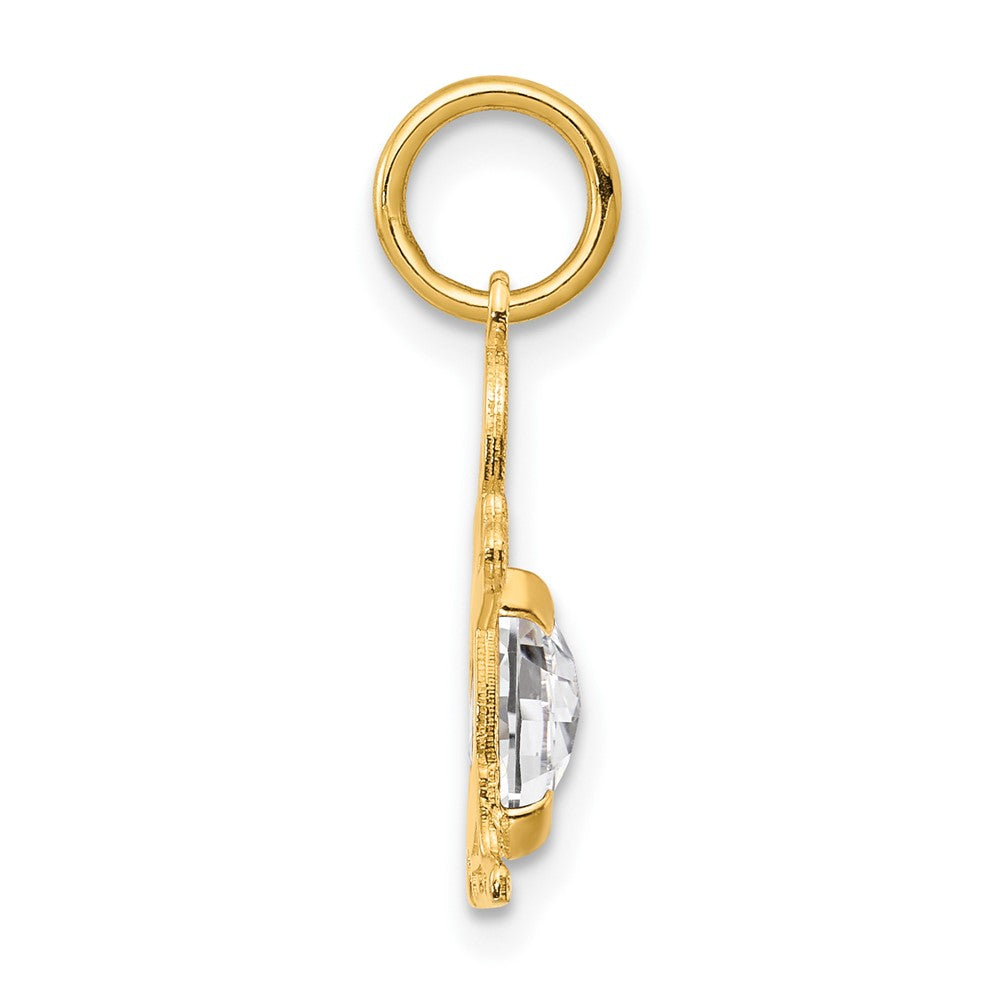 14k Yellow Gold 14K Boy 6x4 Oval Genuine White Topaz-April