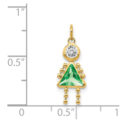 14k Yellow Gold 14k August Girl Birthstone Charm