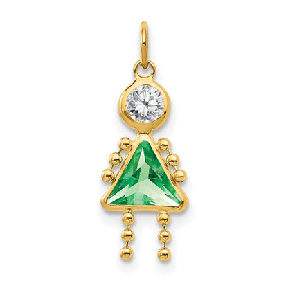 14k Yellow Gold 14k August Girl Birthstone Charm