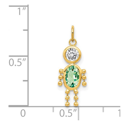 14k Yellow Gold 14k August Boy Birthstone Charm