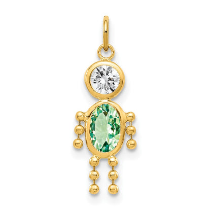 14k Yellow Gold 14k August Boy Birthstone Charm