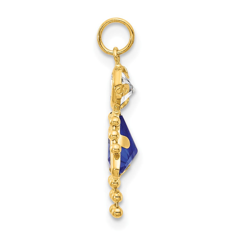 14k Yellow Gold 14k September Girl Birthstone Charm