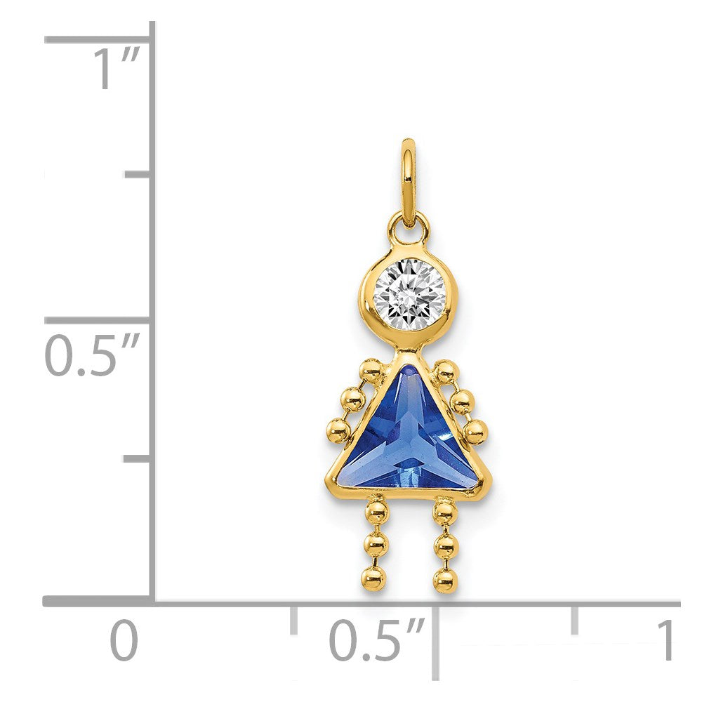14k Yellow Gold 14k September Girl Birthstone Charm