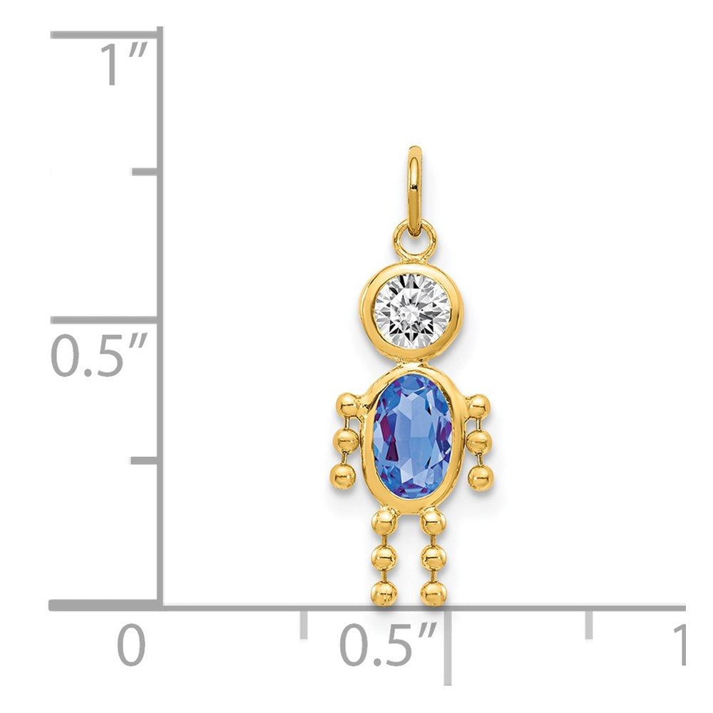 14k Yellow Gold 14k September Boy Birthstone Charm