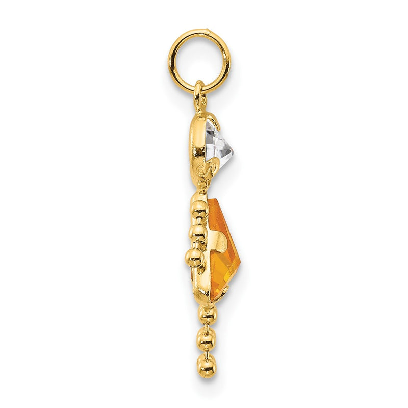 14k Yellow Gold 14k November Girl Birthstone Charm