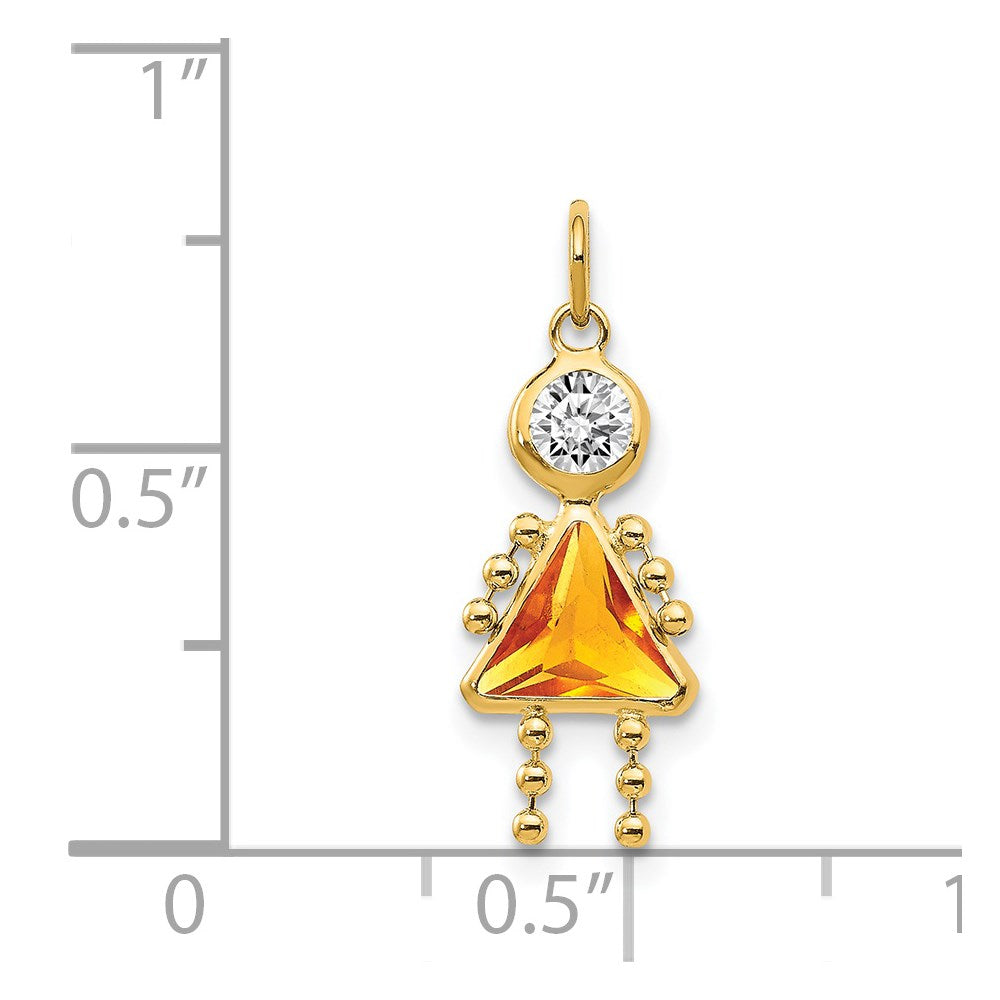 14k Yellow Gold 14k November Girl Birthstone Charm