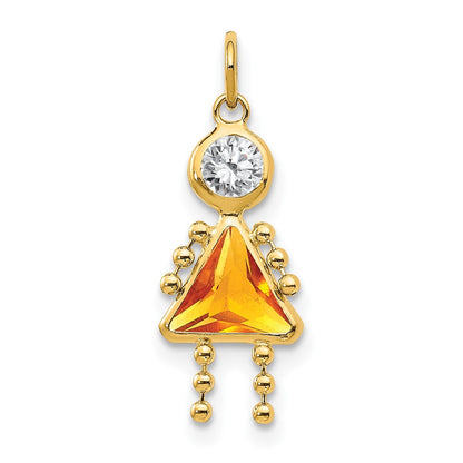 14k Yellow Gold 14k November Girl Birthstone Charm