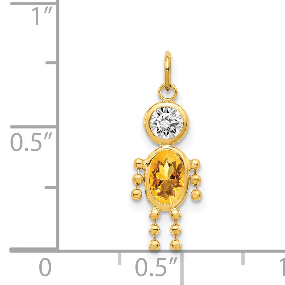 14k Yellow Gold 14k November Boy Birthstone Charm