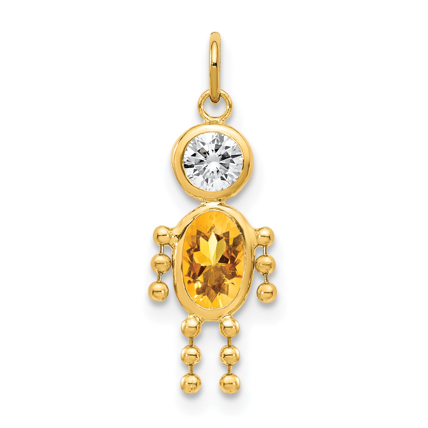 14k Yellow Gold 14k November Boy Birthstone Charm