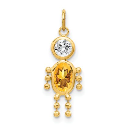 14k Yellow Gold 14k November Boy Birthstone Charm