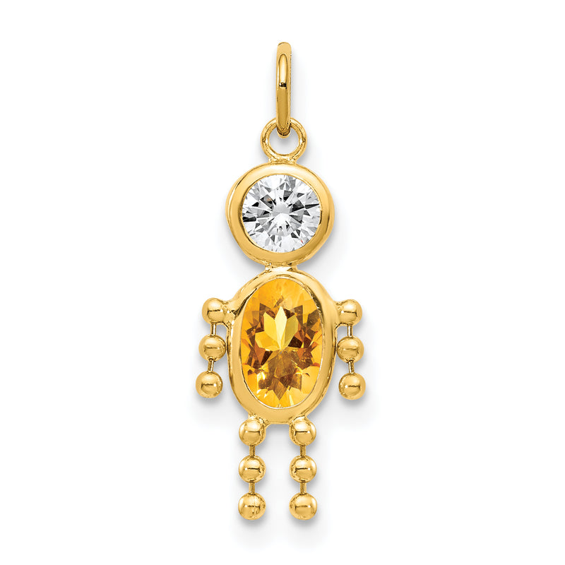 14k Yellow Gold 14k November Boy Birthstone Charm