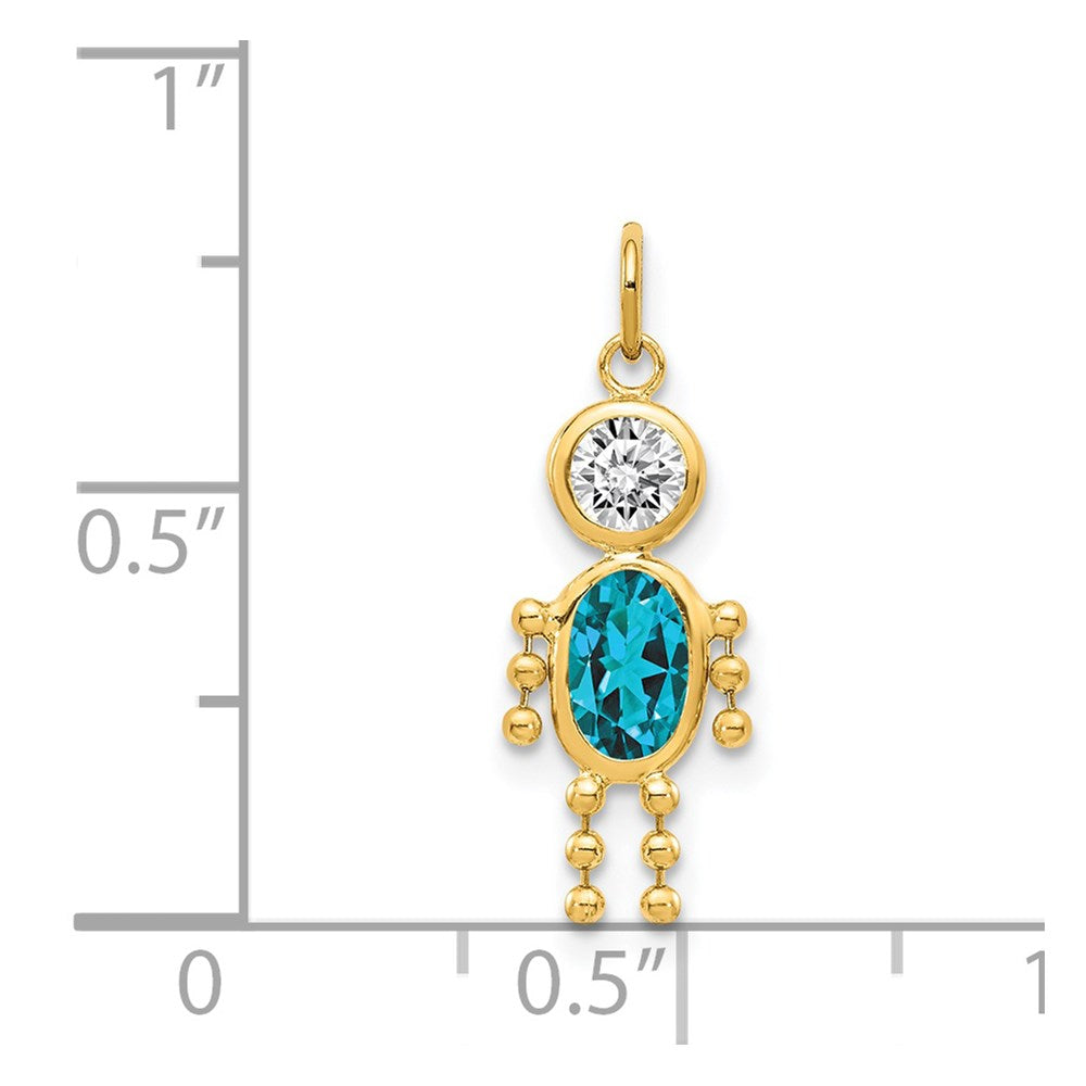 14k Yellow Gold 14k December Boy Birthstone Charm