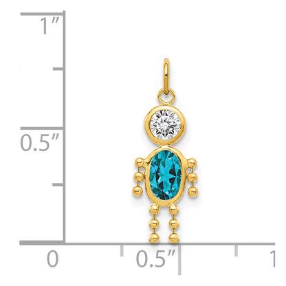 14k Yellow Gold 14k December Boy Birthstone Charm