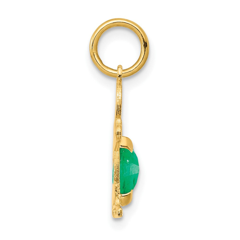 14k Yellow Gold 14K Boy 6x4 Oval Genuine Emerald-May