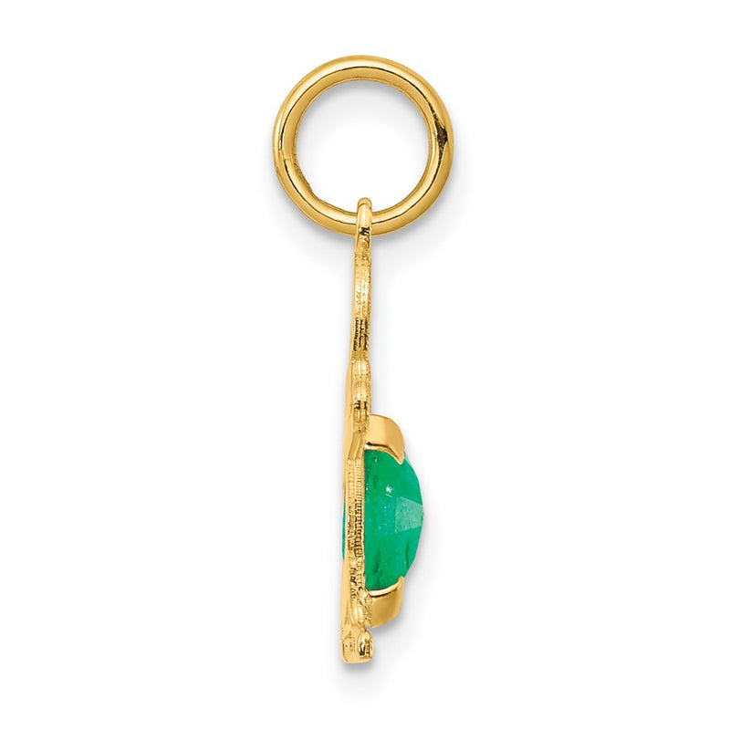14k Yellow Gold 14K Boy 6x4 Oval Genuine Emerald-May