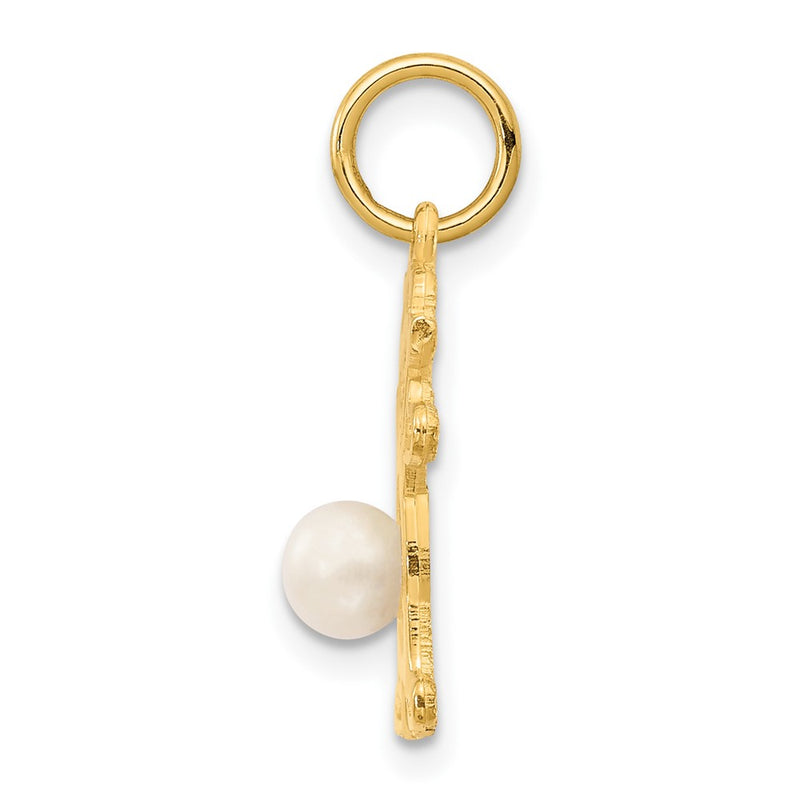 14k Yellow Gold 14K Girl 4mm FW Cultured Pearl-June