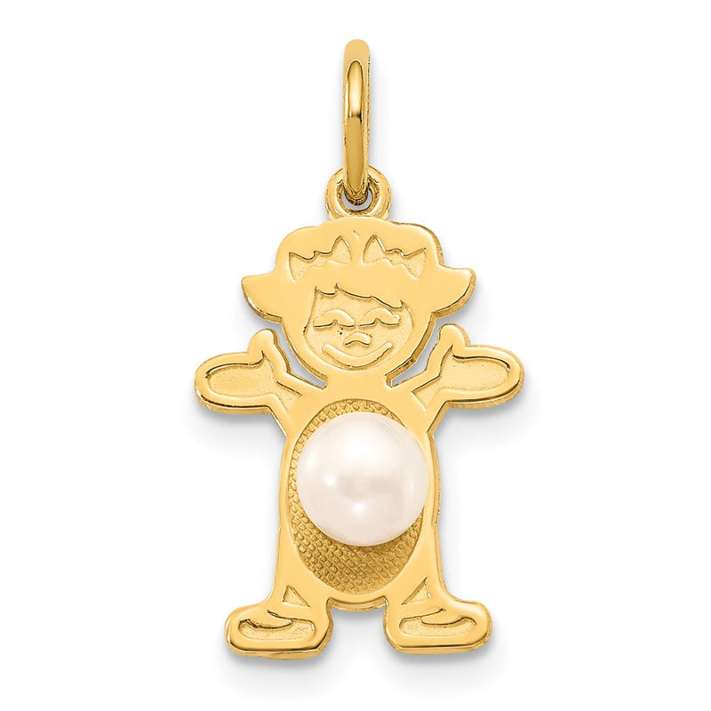 14k Yellow Gold 14K Girl 4mm FW Cultured Pearl-June