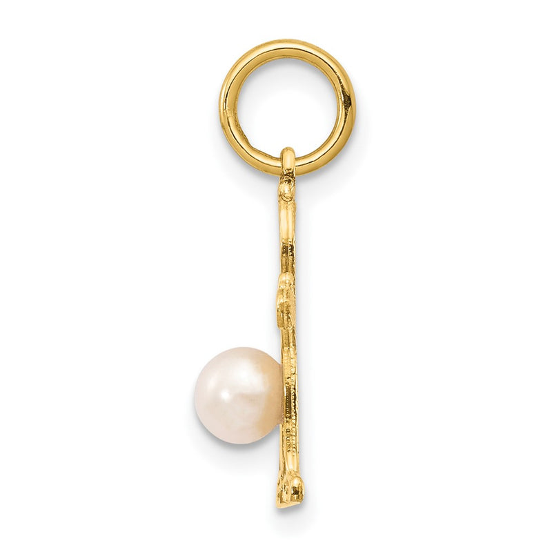 14k Yellow Gold 14K Boy 4mm FW Cultured Pearl-June