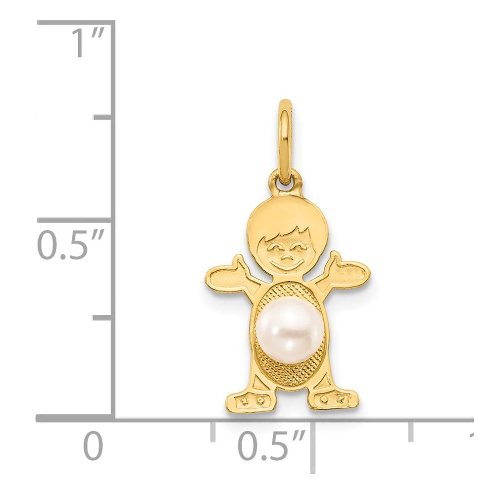 14k Yellow Gold 14K Boy 4mm FW Cultured Pearl-June