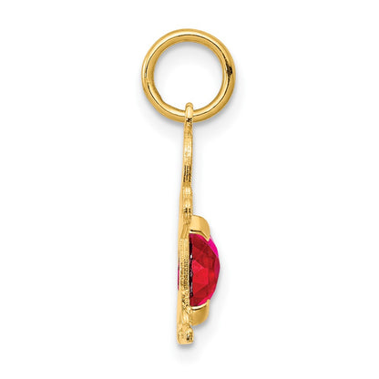 14k Yellow Gold 14K Boy 6x4 Oval Genuine Ruby-July