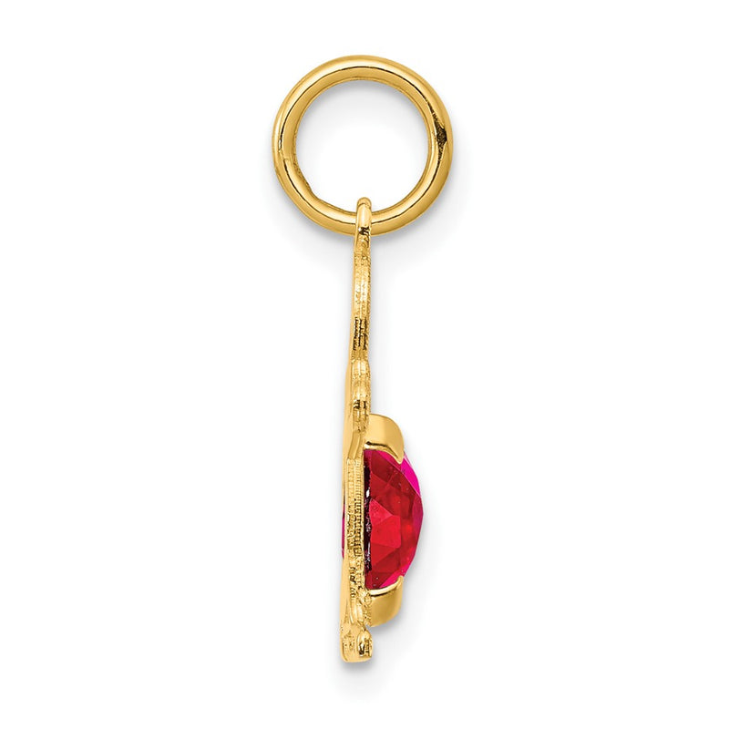 14k Yellow Gold 14K Boy 6x4 Oval Genuine Ruby-July