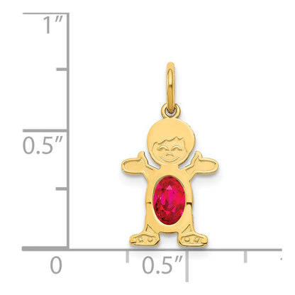 14k Yellow Gold 14K Boy 6x4 Oval Genuine Ruby-July