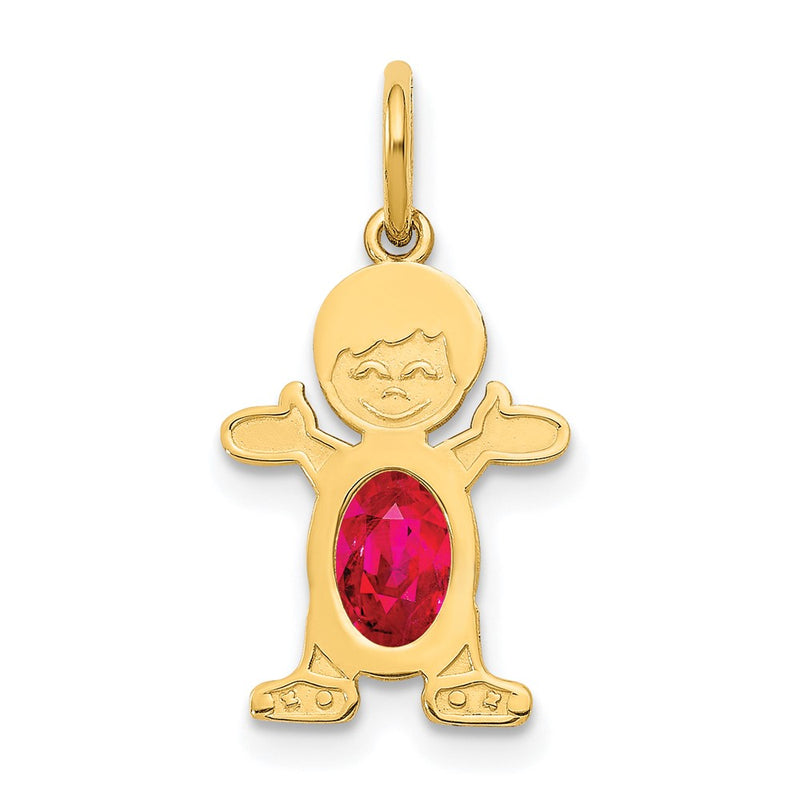 14k Yellow Gold 14K Boy 6x4 Oval Genuine Ruby-July