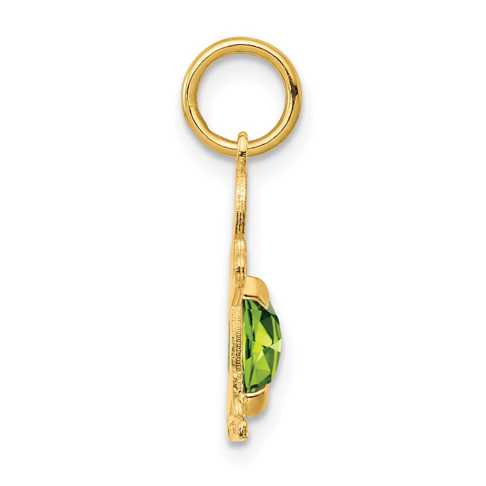 14k Yellow Gold 14K Boy 6x4 Oval Genuine Peridot-August