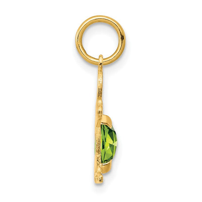 14k Yellow Gold 14K Boy 6x4 Oval Genuine Peridot-August