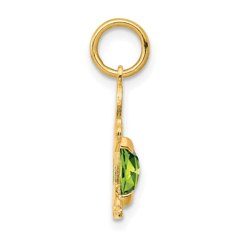 14k Yellow Gold 14K Boy 6x4 Oval Genuine Peridot-August