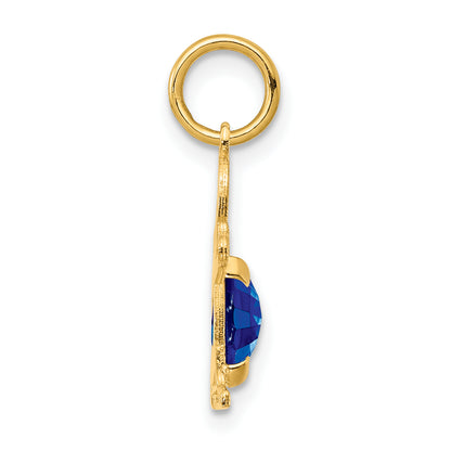 14k Yellow Gold 14K Boy 6x4 Oval Genuine Sapphire-September