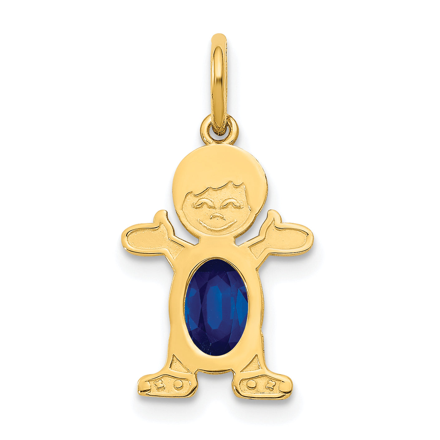 14k Yellow Gold 14K Boy 6x4 Oval Genuine Sapphire-September