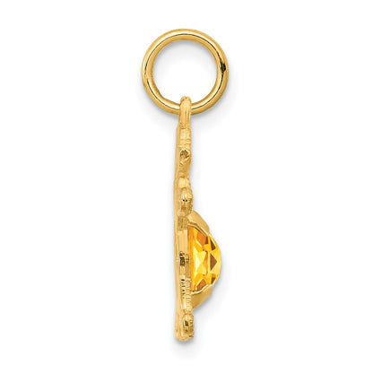 14k Yellow Gold 14K Girl 6x4 Oval Genuine Citrine-November