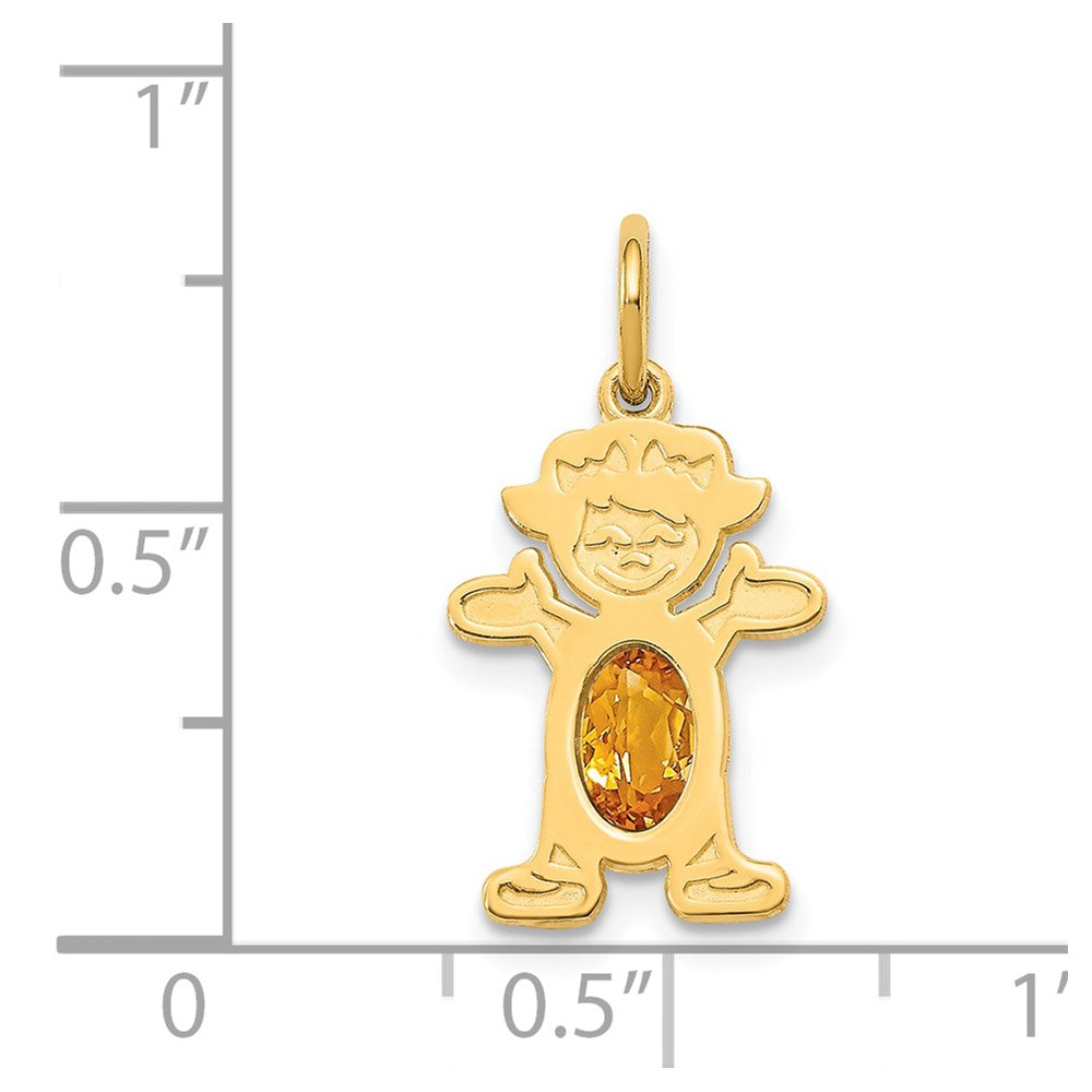14k Yellow Gold 14K Girl 6x4 Oval Genuine Citrine-November