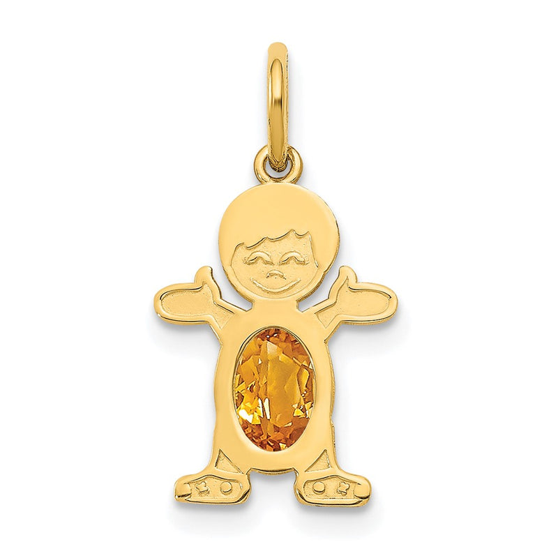 14k Yellow Gold 14K Boy 6x4 Oval Genuine Citrine-November