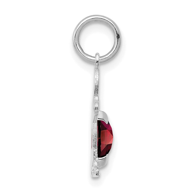 14k White Gold 14K White Gold Boy 6x4 Oval Genuine Garnet-January