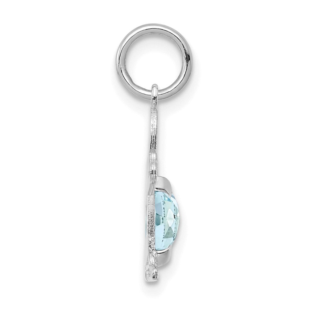 14k White Gold 14K White Gold Boy 6x4 Oval Genuine Aquamarine-March