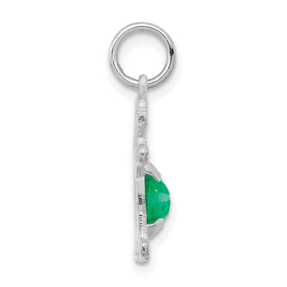 14k White Gold 14K White Gold Girl 6x4 Oval Genuine Emerald-May