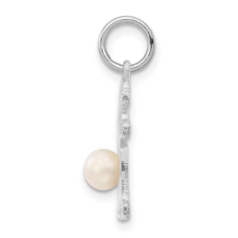 14k White Gold 14K White Gold Girl 4mm FW Cultured Pearl-June