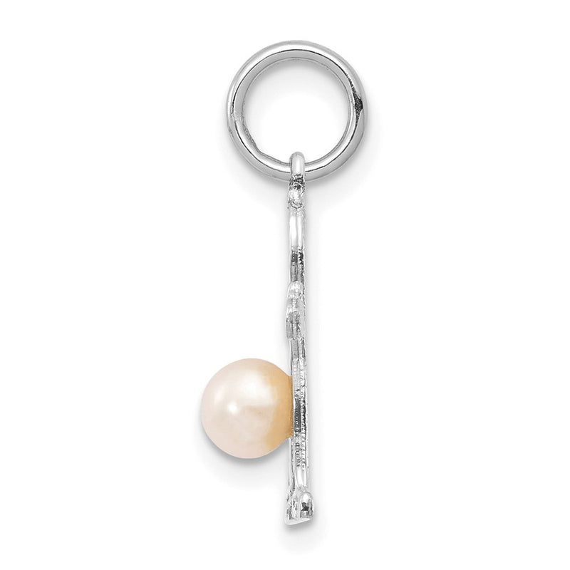 14k White Gold 14K White Gold Boy 4mm FW Cultured Pearl-June