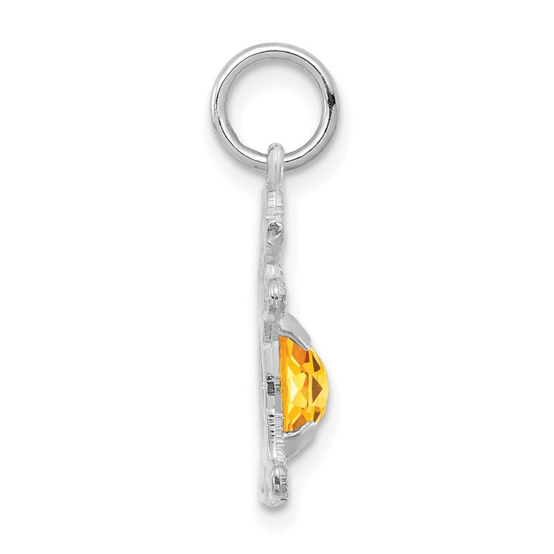 14k White Gold 14K White Gold Girl 6x4 Oval Genuine Citrine-November