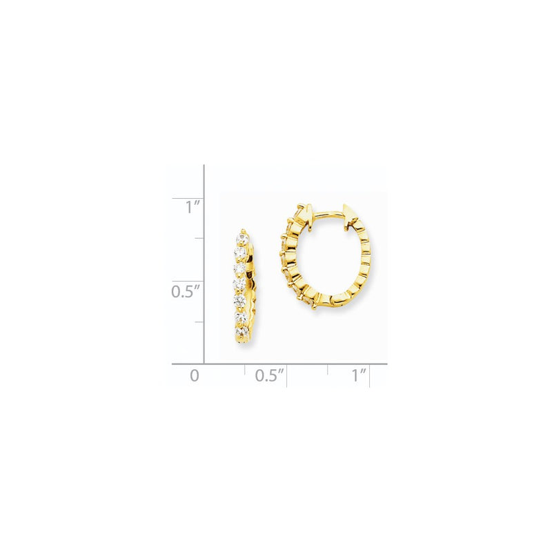 14k Yellow Gold VS Real Diamond Hinged Hoop Earrings