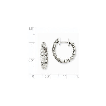 14k Yellow Gold Real Diamond Hinged Hoop Earrings