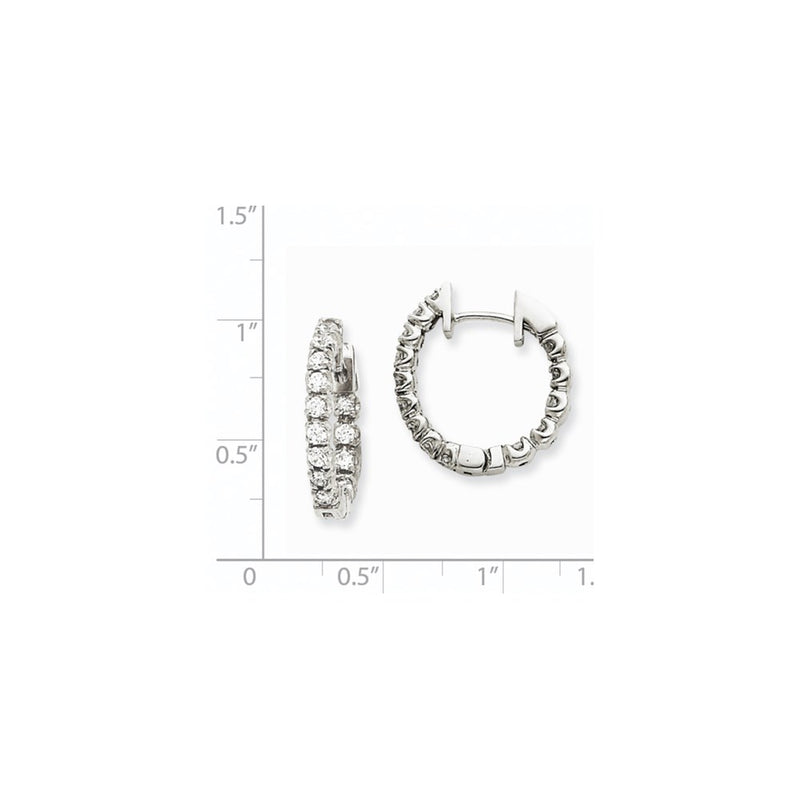 14k Yellow Gold Real Diamond Hinged Hoop Earrings