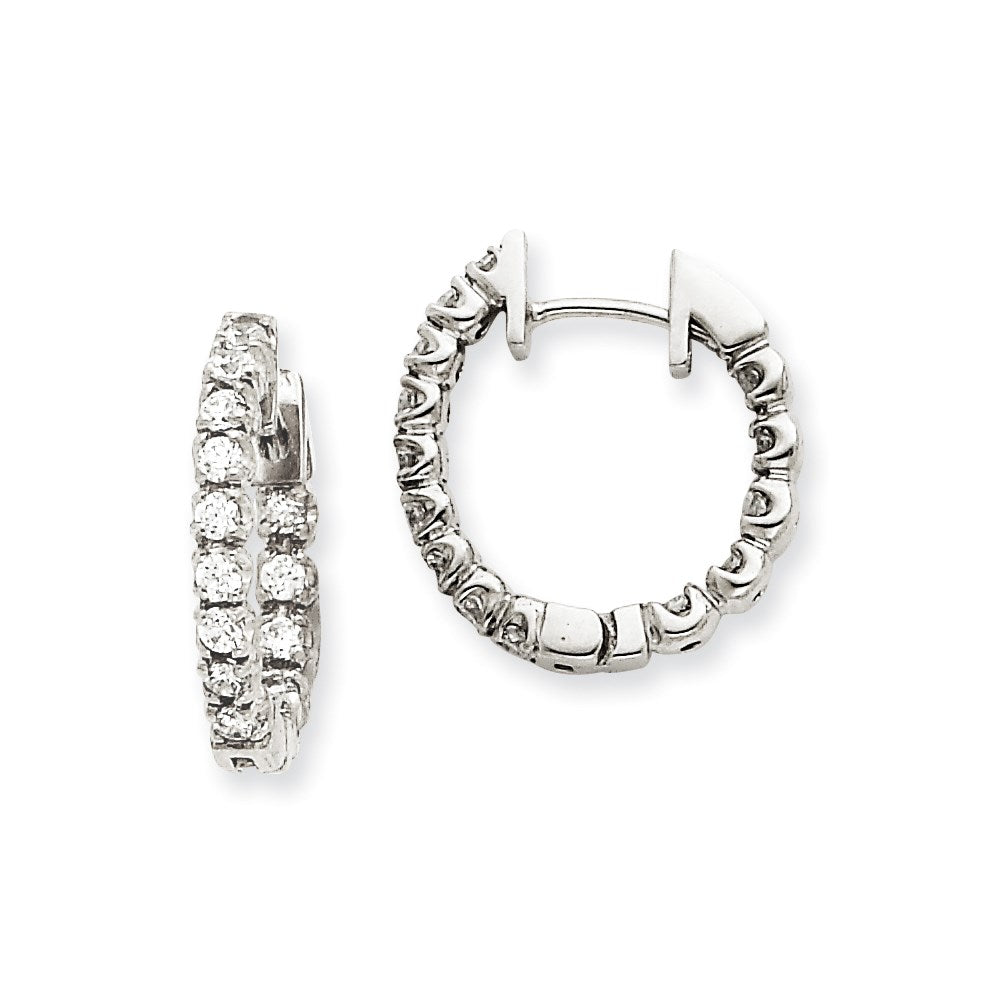 14k Yellow Gold VS Real Diamond Hinged Hoop Earrings