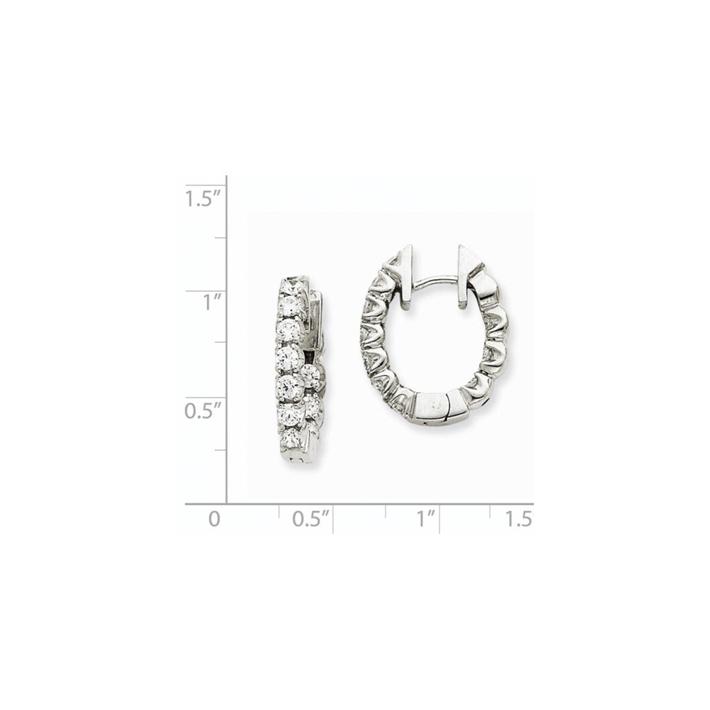 14k White Gold VS Real Diamond Hinged Hoop Earrings