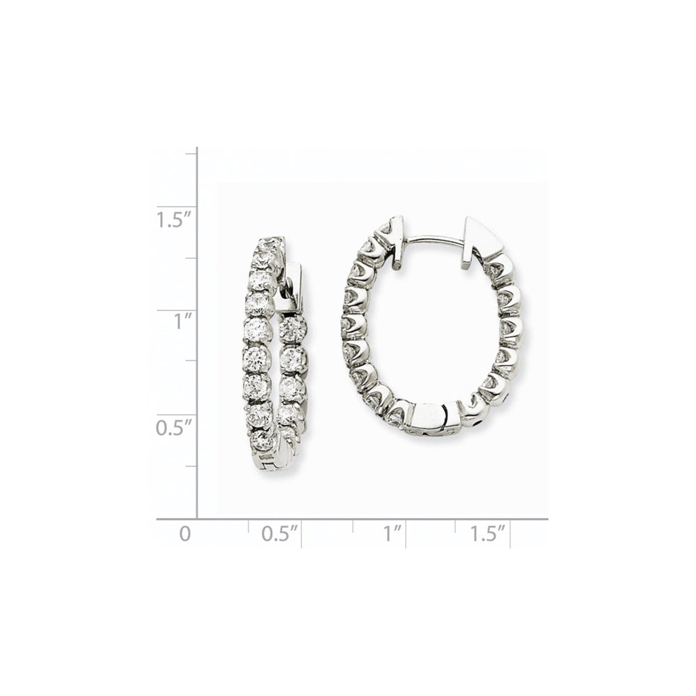 14k White Gold VS Real Diamond Hinged Hoop Earrings