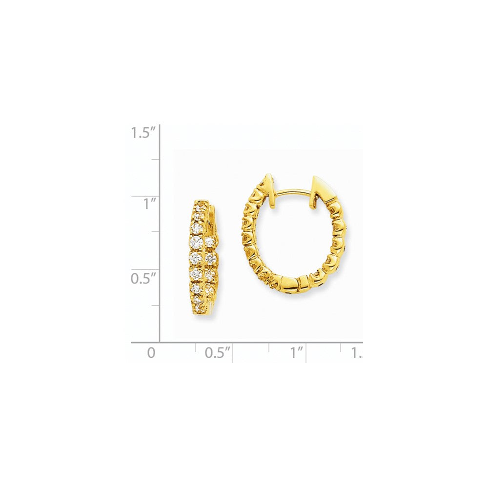14k White Gold VS Real Diamond Hinged Hoop Earrings