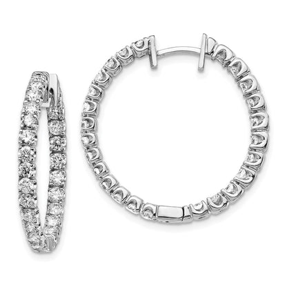 14k White Gold VS Real Diamond Hinged Hoop Earrings