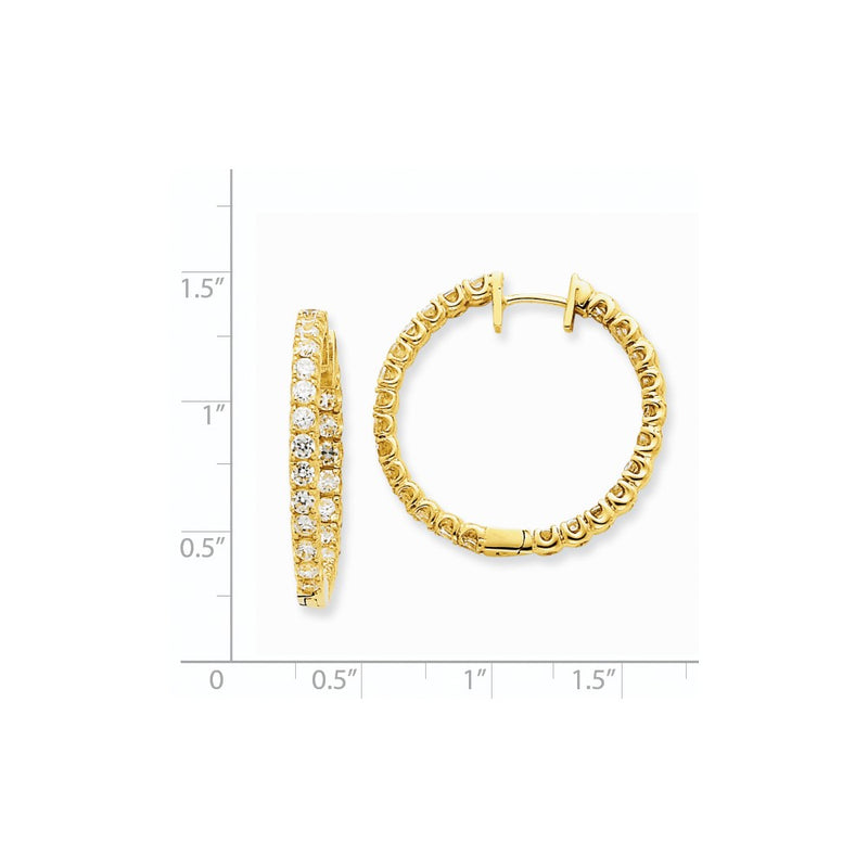 14k Yellow Gold VS Real Diamond Hinged Hoop Earrings